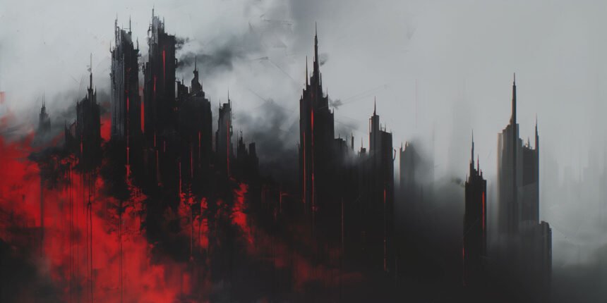perilous neo noir brutish city scape Danger City