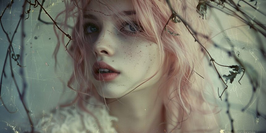 Rachel Thorn "Rose", girl in a thorny busy with pink hair