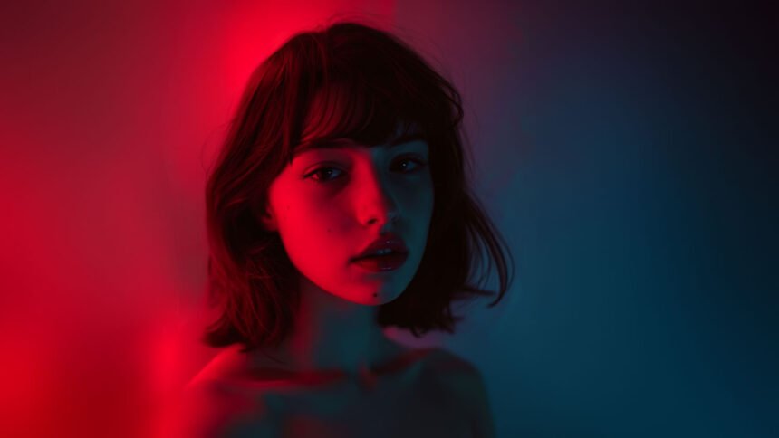 neon noir photo of a bob hair sex worker doll in Erotica Short Stories