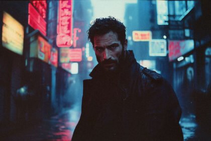 Nathaniel Crowe in the neon back alley china town