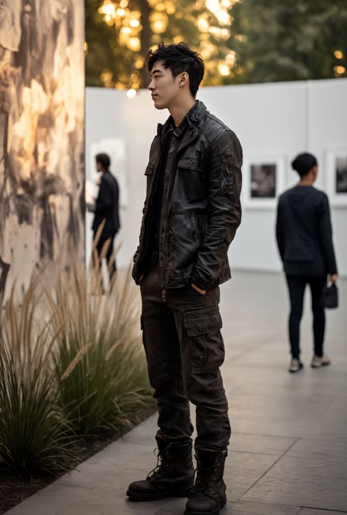 Theodore Linette: The Fringe-Born Artist Who Never Fit 2 asian man, Theodore Linette black outfit staring at painting